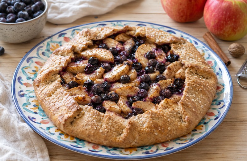 Appeltaart met bosbessen